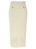 Alessandra Rich White Wool Midi Skirt