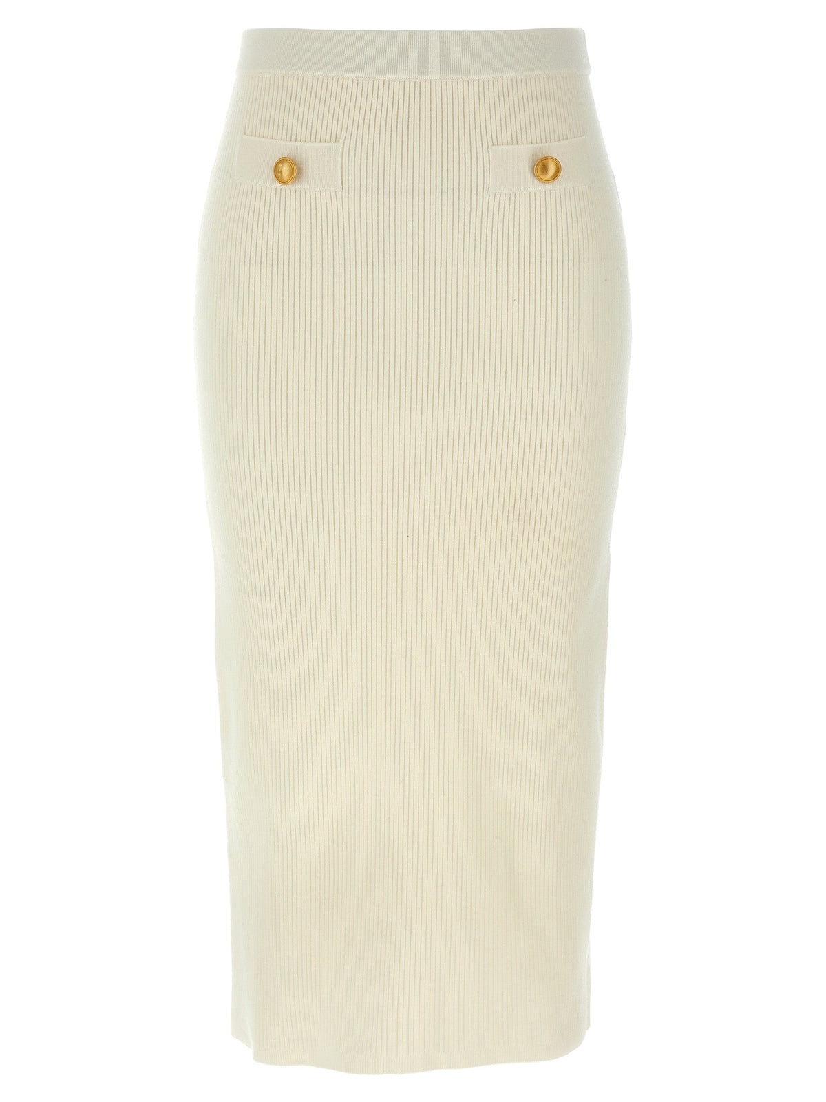 Alessandra Rich White Wool Midi Skirt