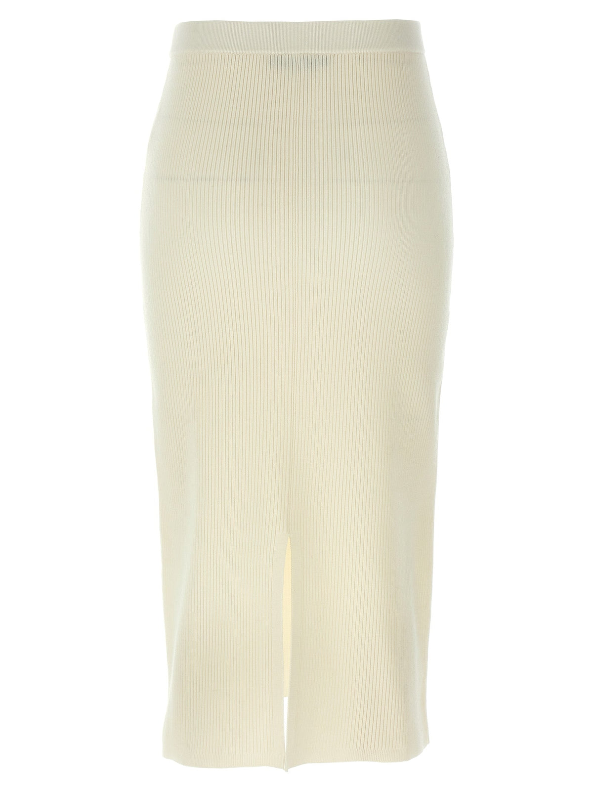 Alessandra Rich White Wool Midi Skirt