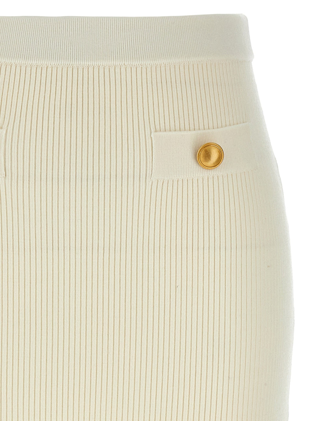 Alessandra Rich White Wool Midi Skirt
