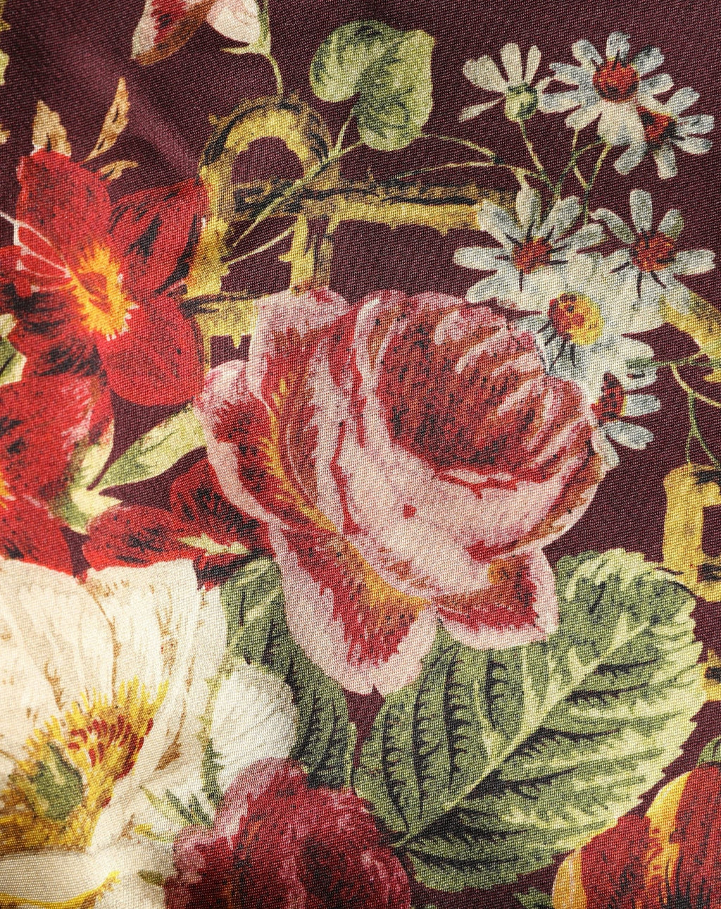 Dolce & Gabbana Burgundy Floral HighWaist A-line Mini Skirt
