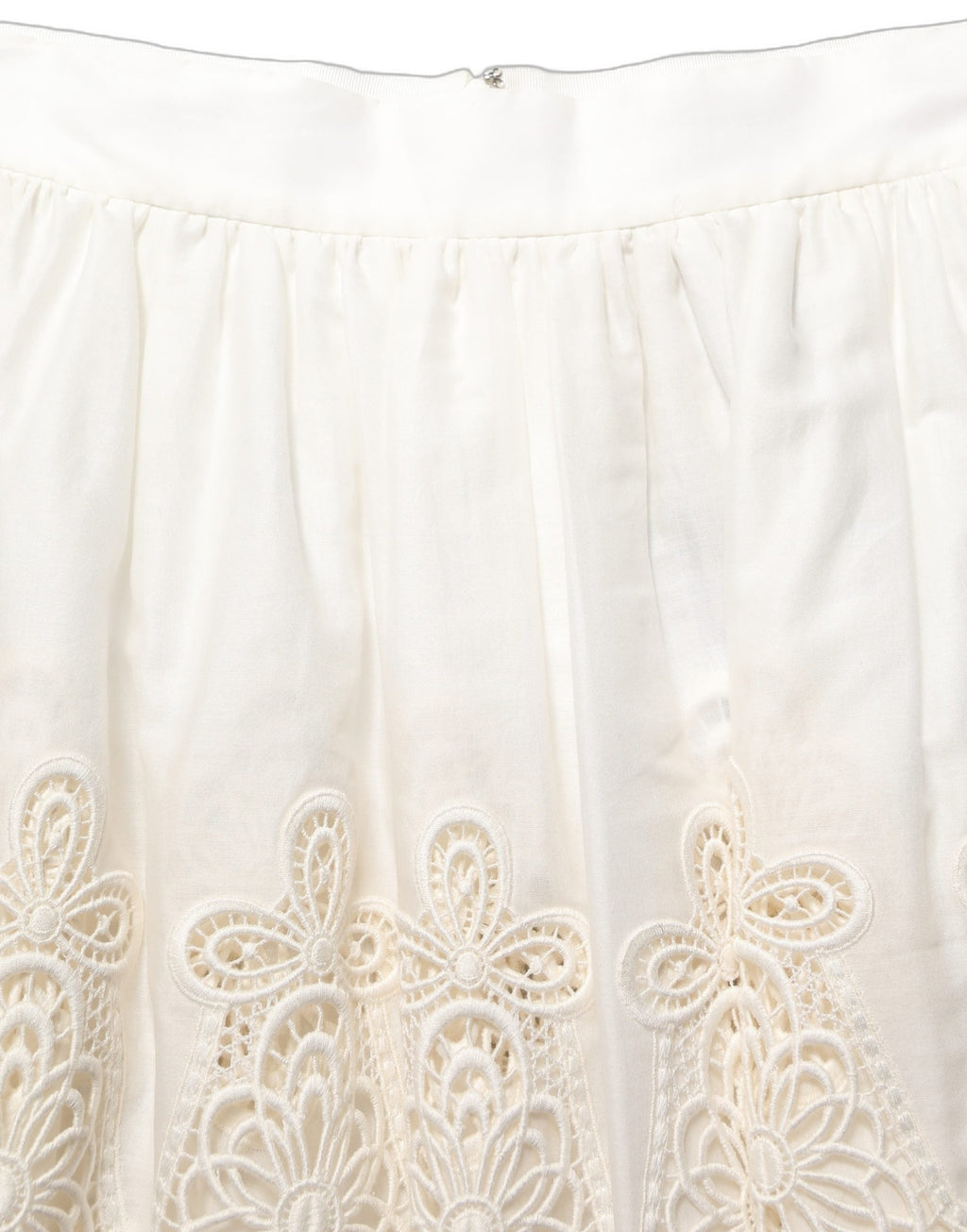 Dolce & Gabbana White Floral Embroidered A-line Mini Skirt