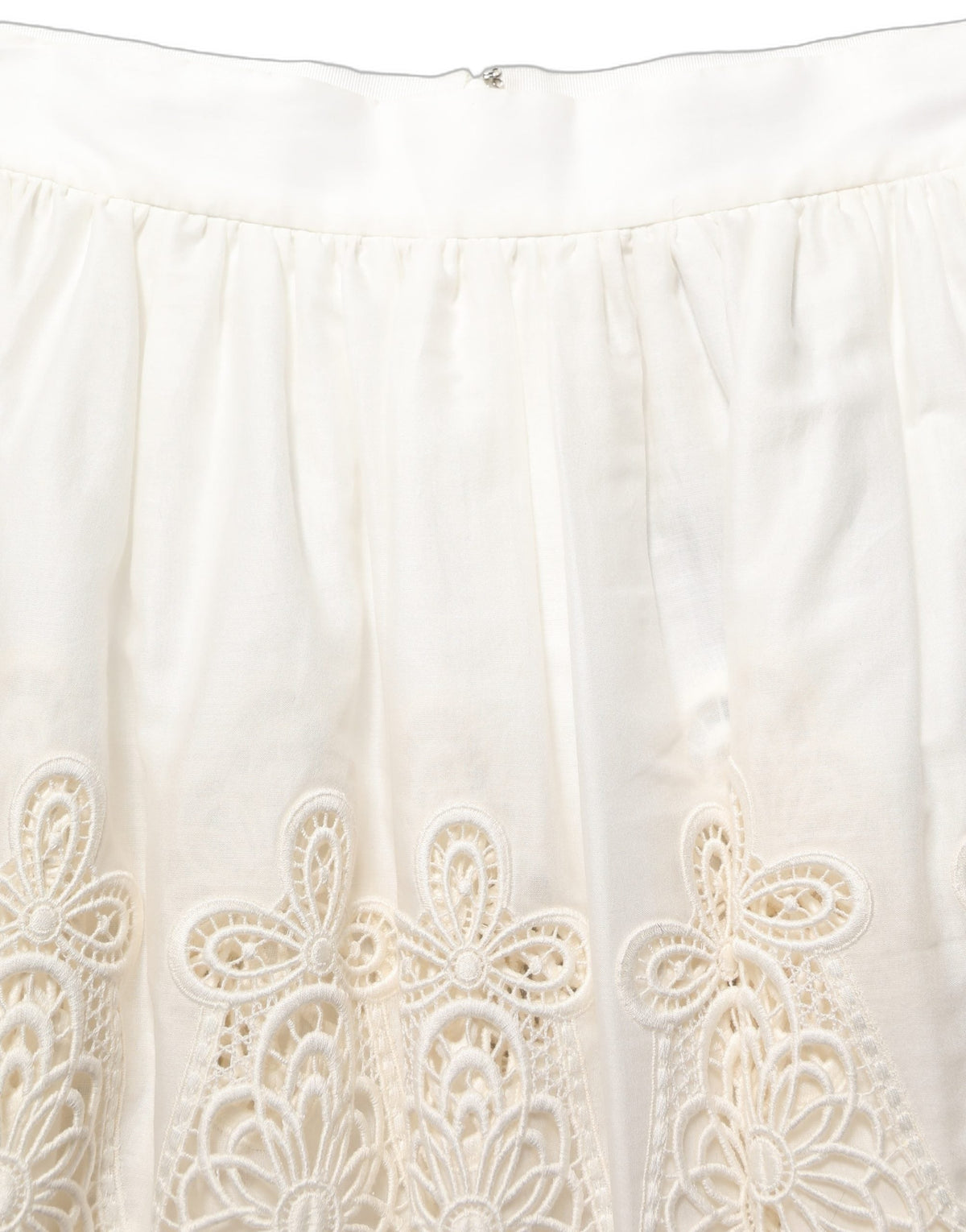 Dolce & Gabbana White Floral Embroidered A-line Mini Skirt