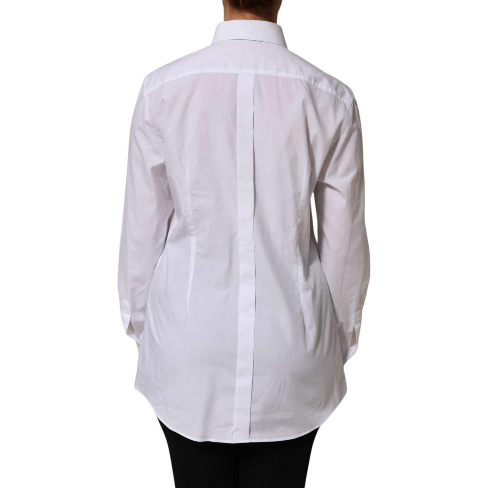 White Cotton Tuxedo Bib Long Sleeve Dress Shirt