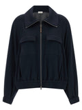 Brunello Cucinelli Blue Cotton Bomber