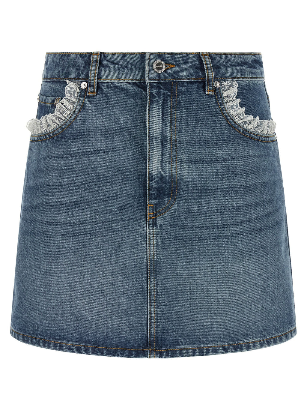 Ganni Blue Cotton Long Skirt