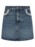 Ganni Blue Cotton Long Skirt