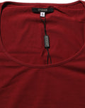 Ferre Black Wool Knit Deep V-Neck Long Sleeves Top