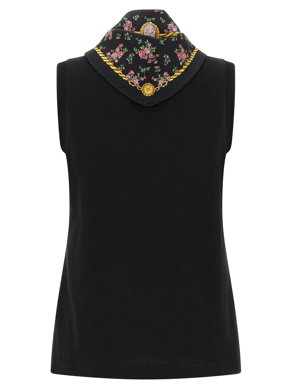 Dolce & Gabbana Black Cotton Sleeveles T-Shirt