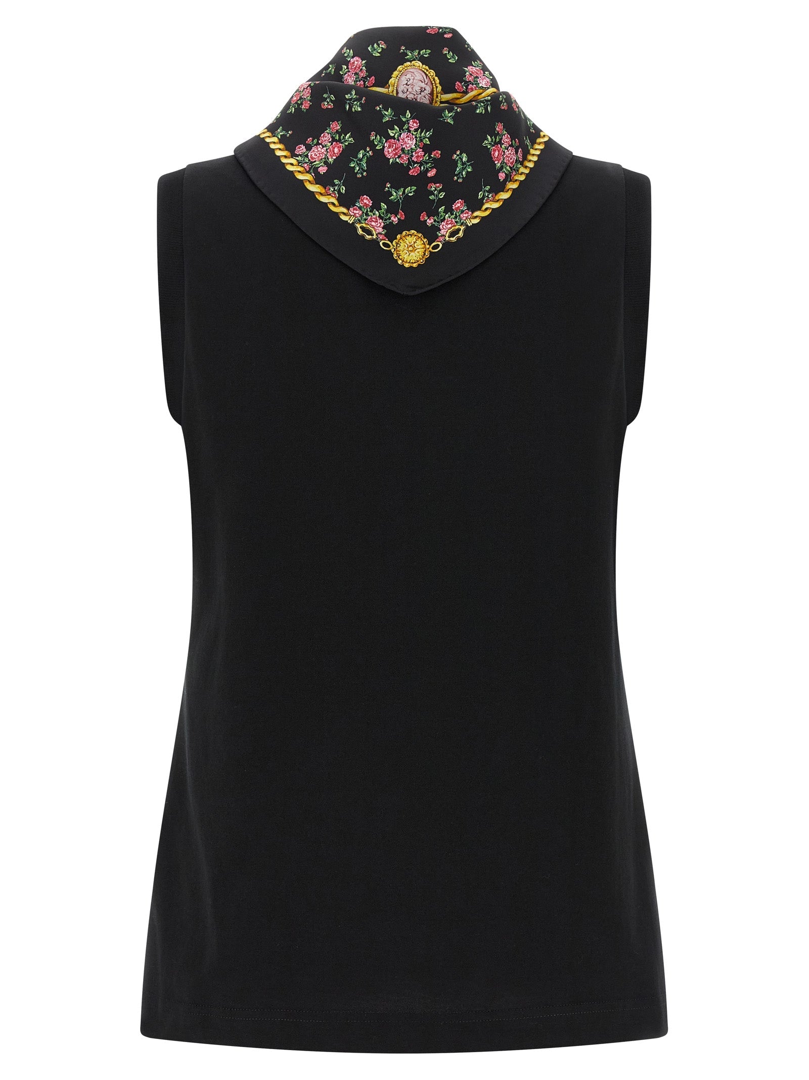 Dolce & Gabbana Black Cotton Sleeveles T-Shirt