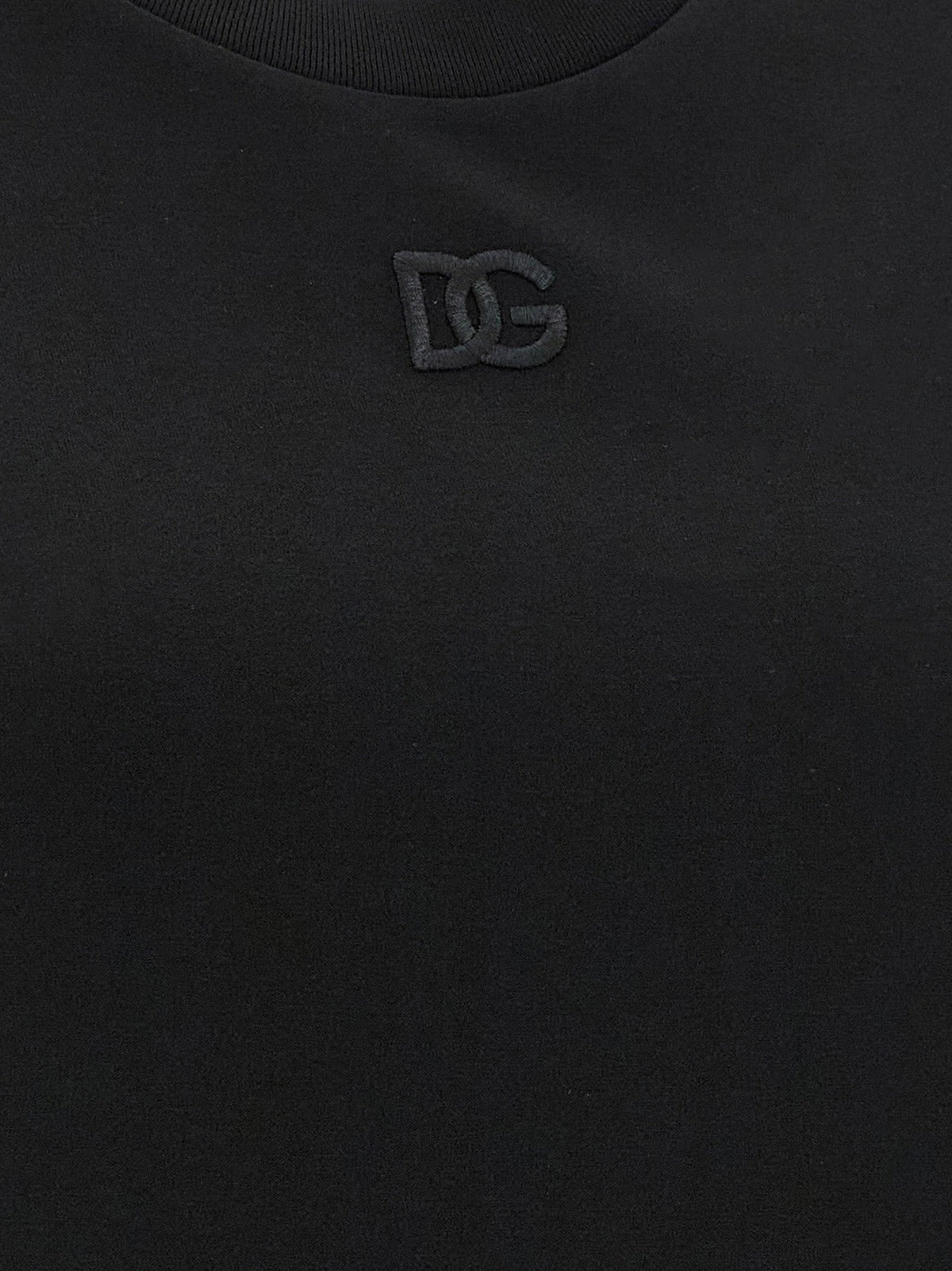 Dolce & Gabbana Black Cotton Sleeveles T-Shirt