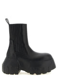 Rick Owens Black Ramie Ankle Boots