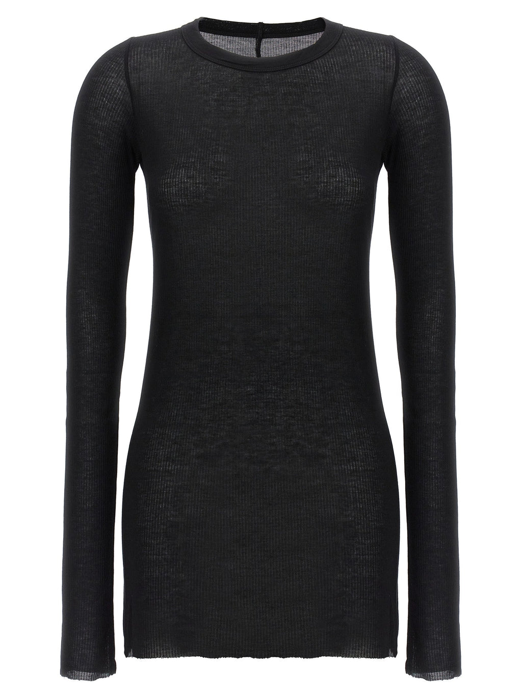 Rick Owens Black Viscose Long Sleeve T-Shirt