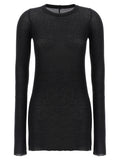Rick Owens Black Viscose Long Sleeve T-Shirt