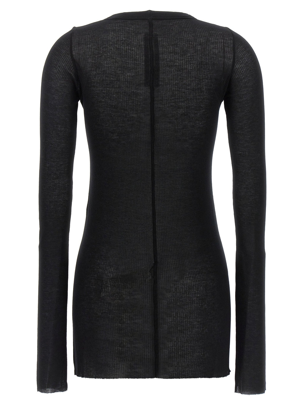 Rick Owens Black Viscose Long Sleeve T-Shirt
