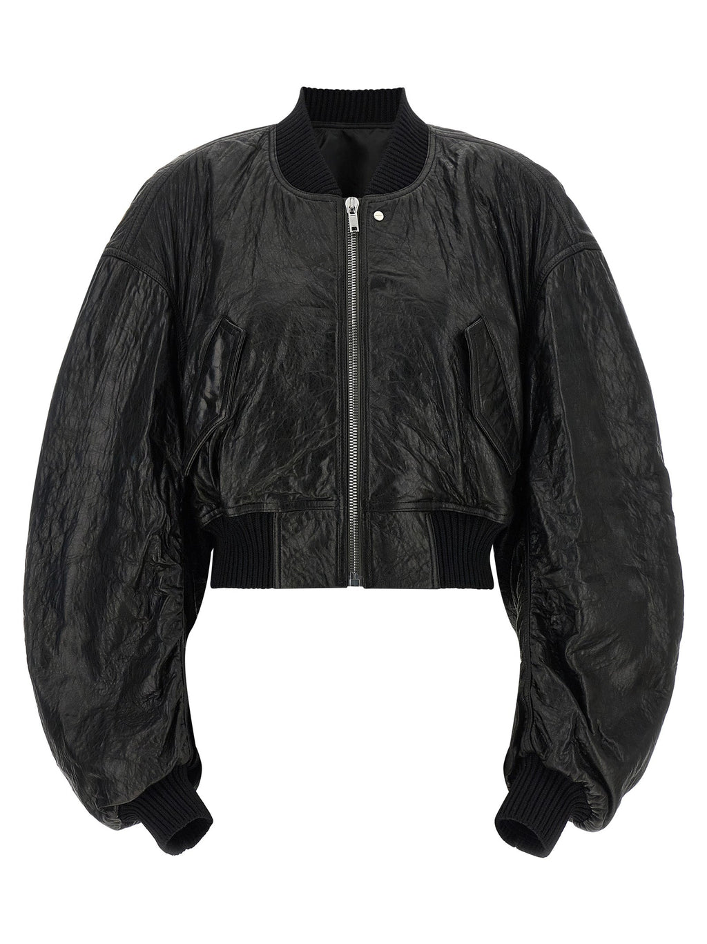 Rick Owens Black Lamb Leather Leather Jacket