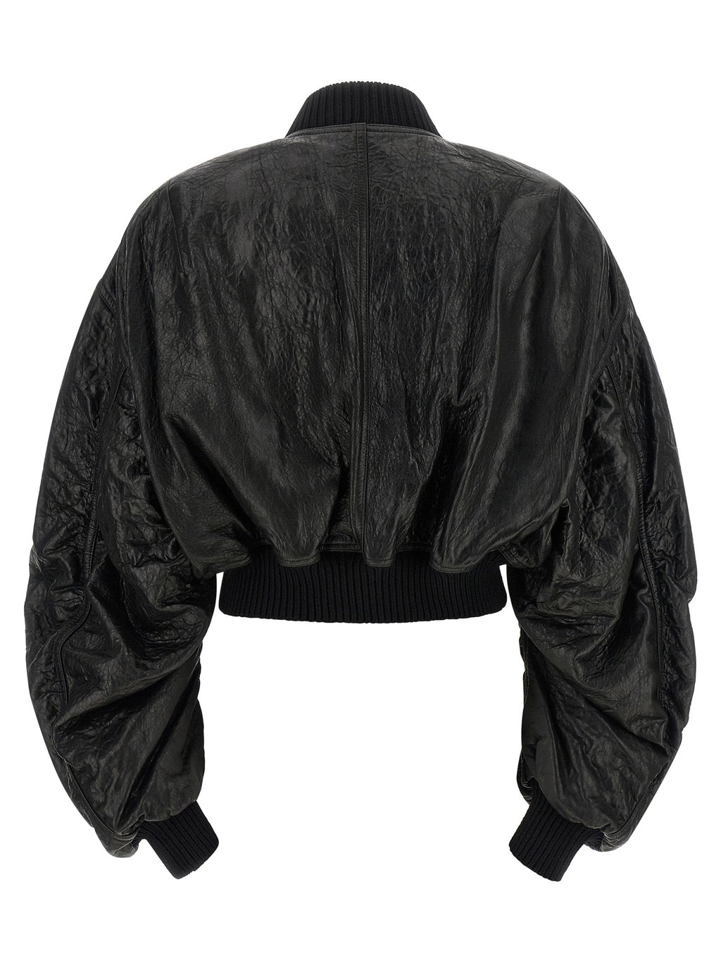 Rick Owens Black Lamb Leather Leather Jacket