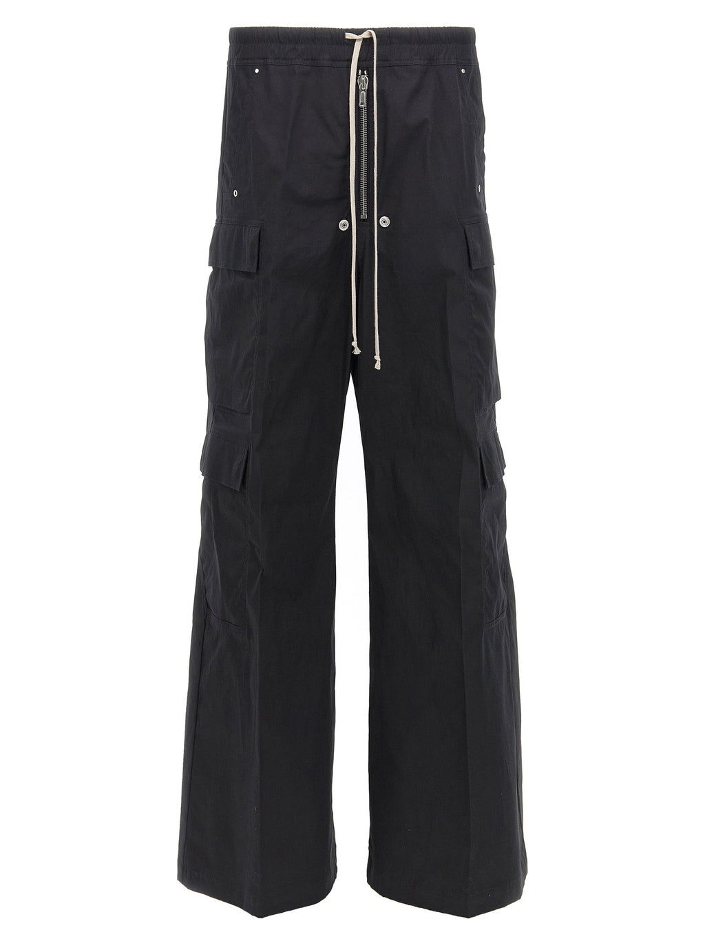 Rick Owens Black Cotton Cargo Pants