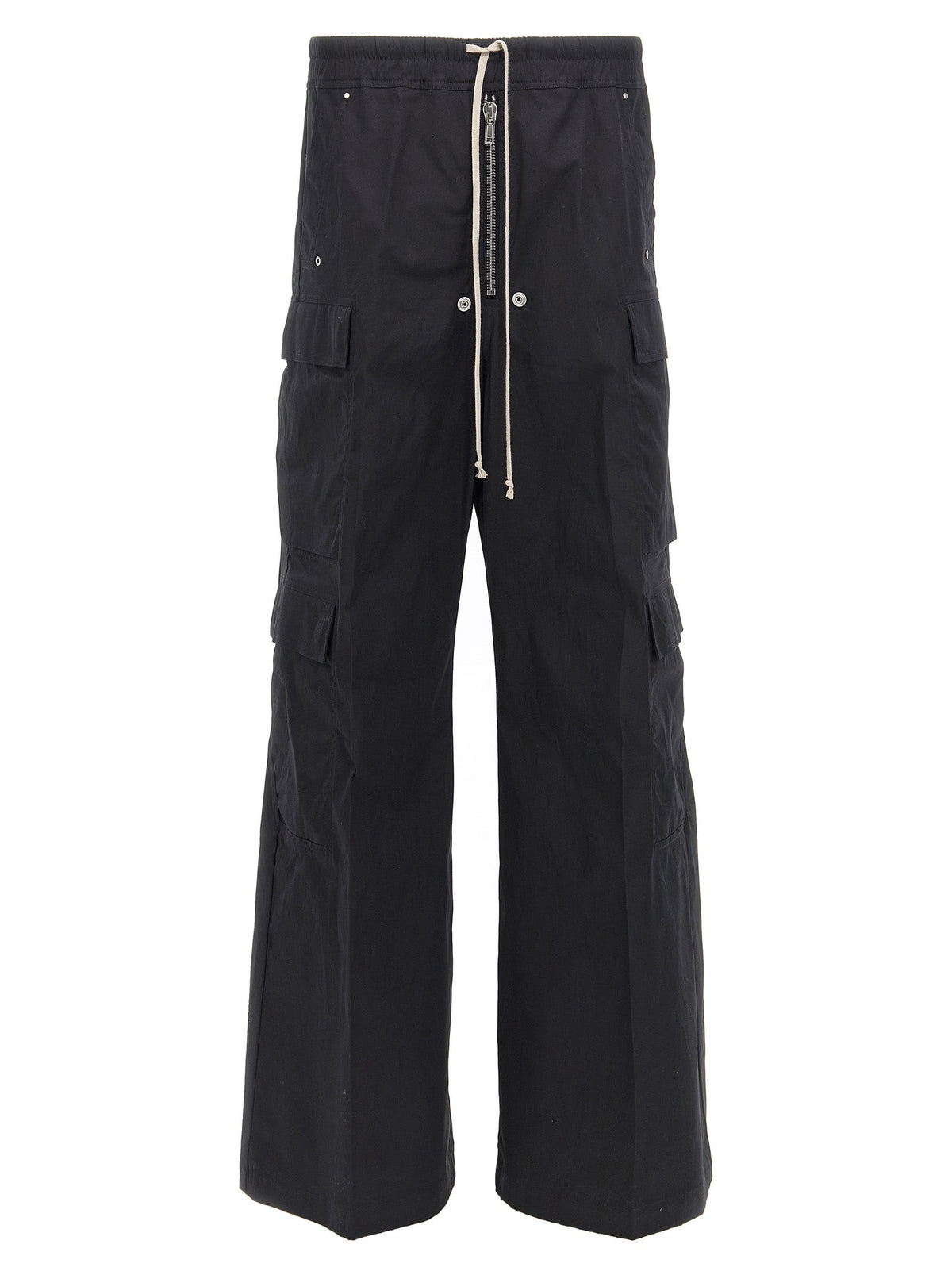 Rick Owens Black Cotton Cargo Pants