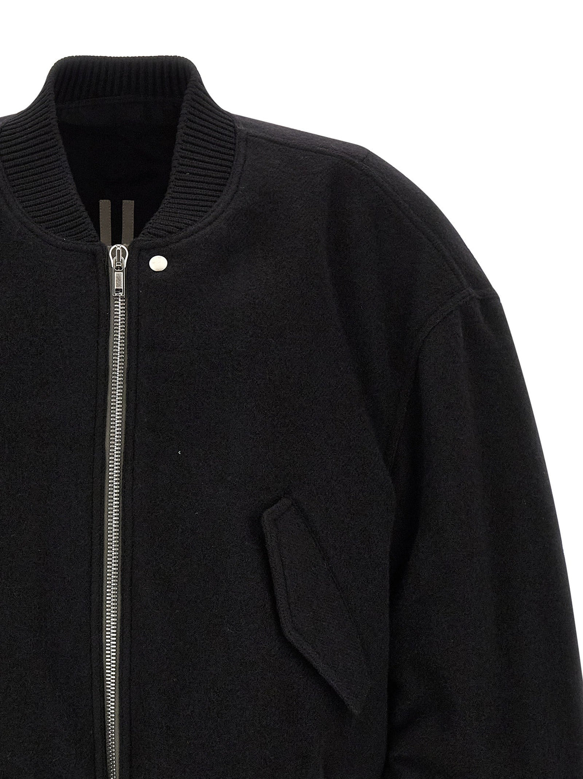 Rick Owens Black Virgin Wool Bomber