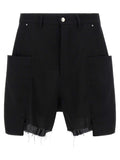Rick Owens Black Wool Bermuda Shorts