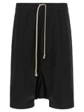 Rick Owens Black Cotton Bermuda Shorts
