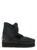 Mou Black Lamb Leather Ankle Boots