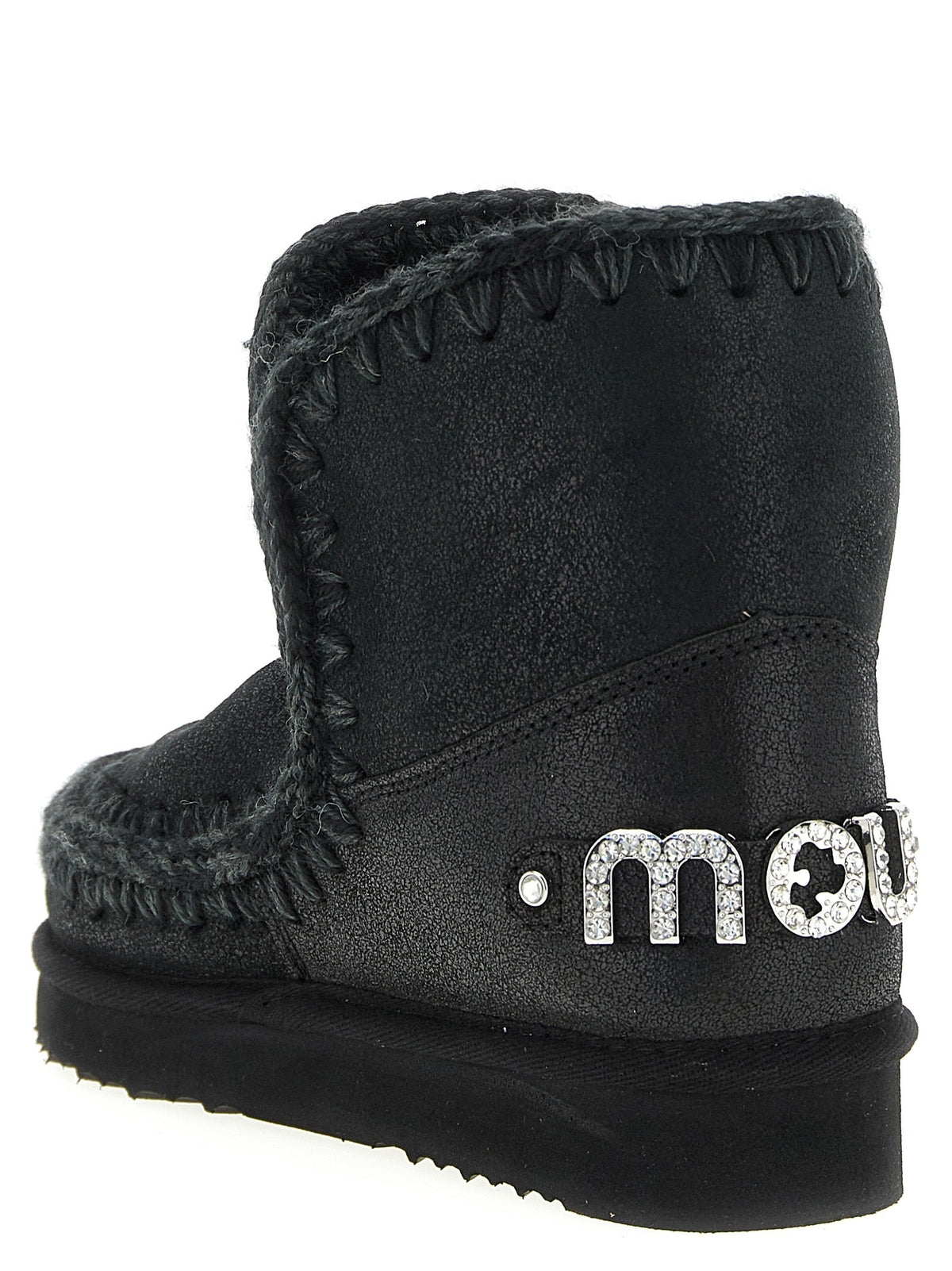 Mou Black Lamb Leather Ankle Boots