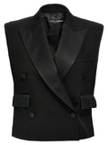 Dolce & Gabbana Black Silk Sleeveless Jacket