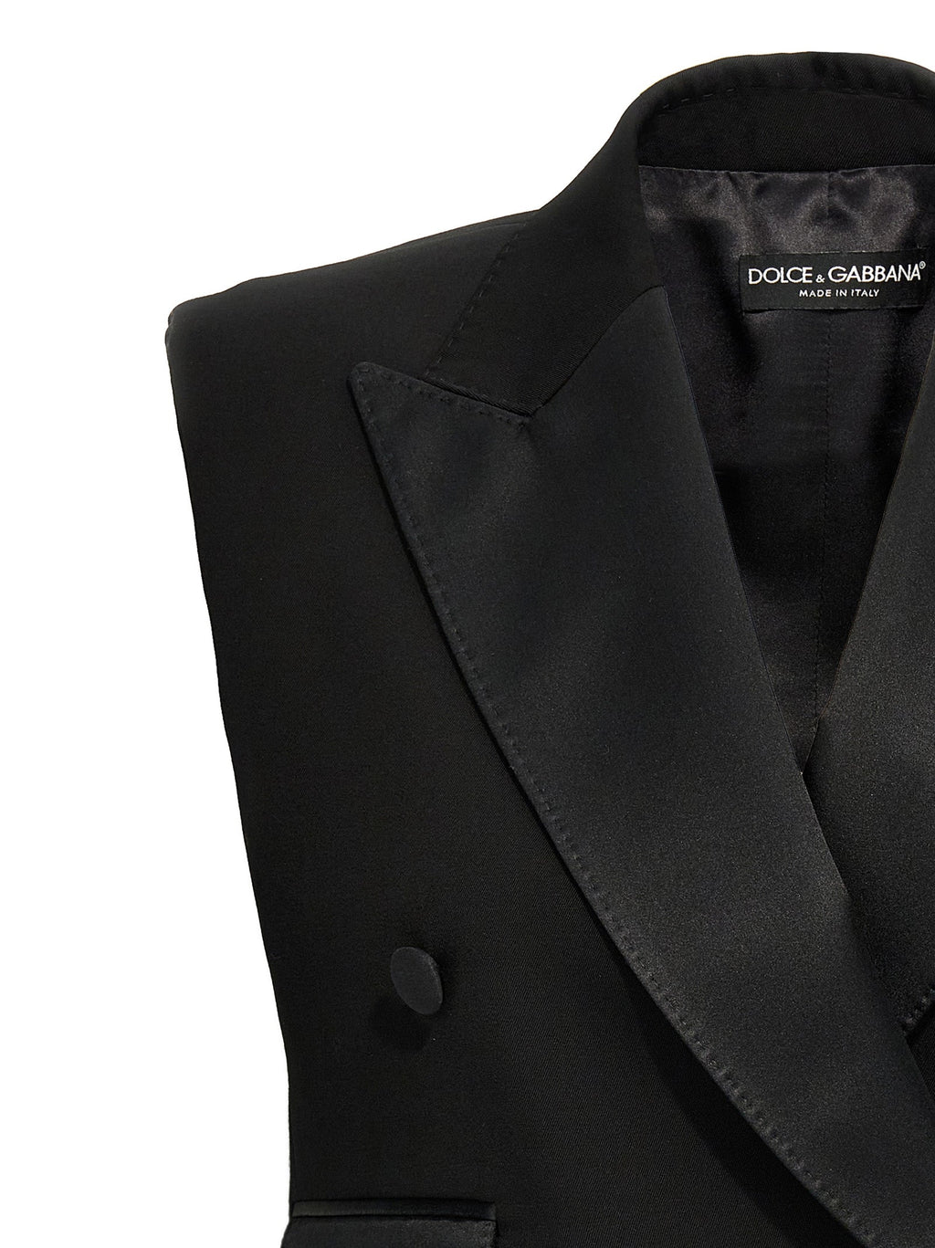 Dolce & Gabbana Black Silk Sleeveless Jacket