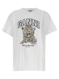 Ganni White Cotton T-Shirt