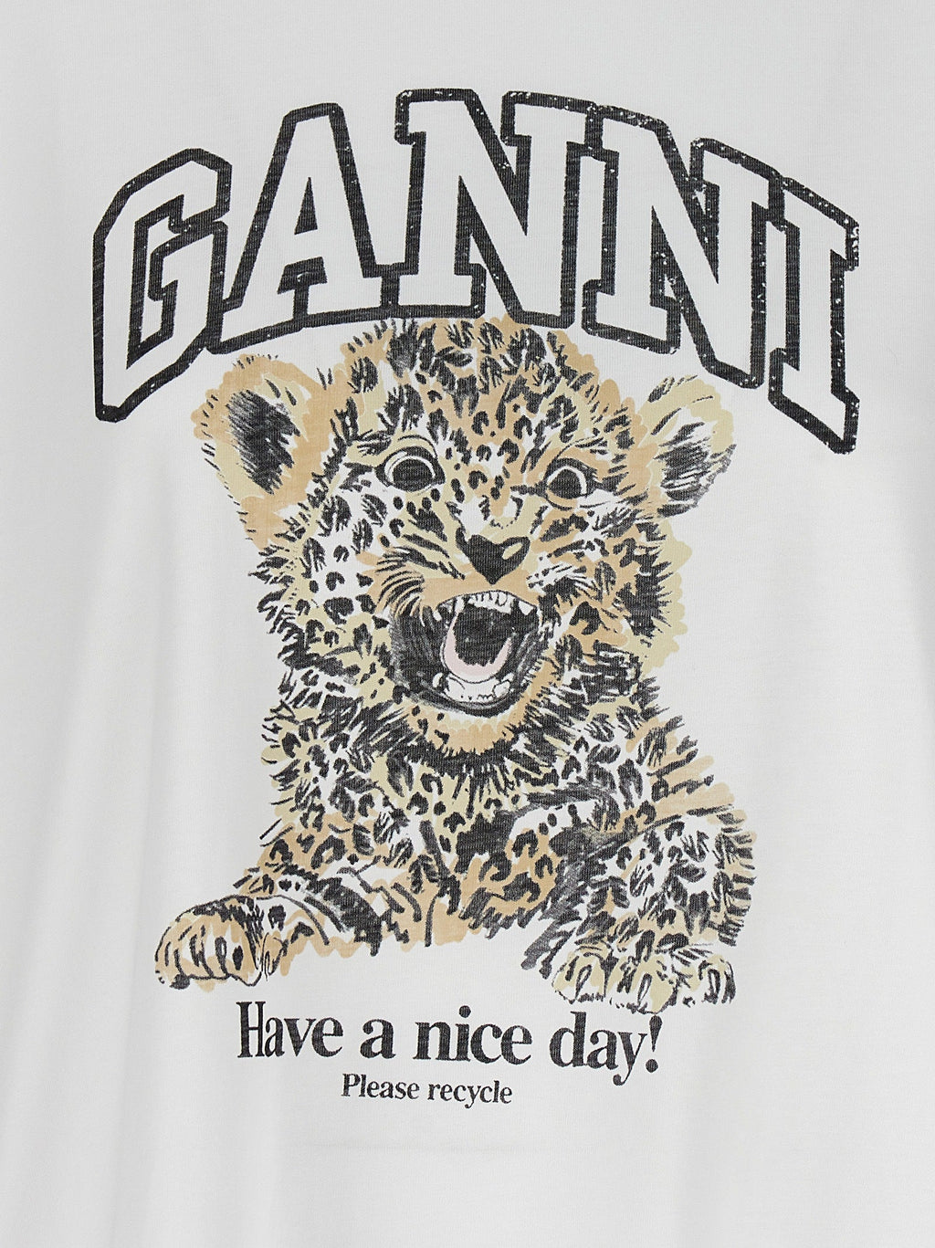 Ganni White Cotton T-Shirt