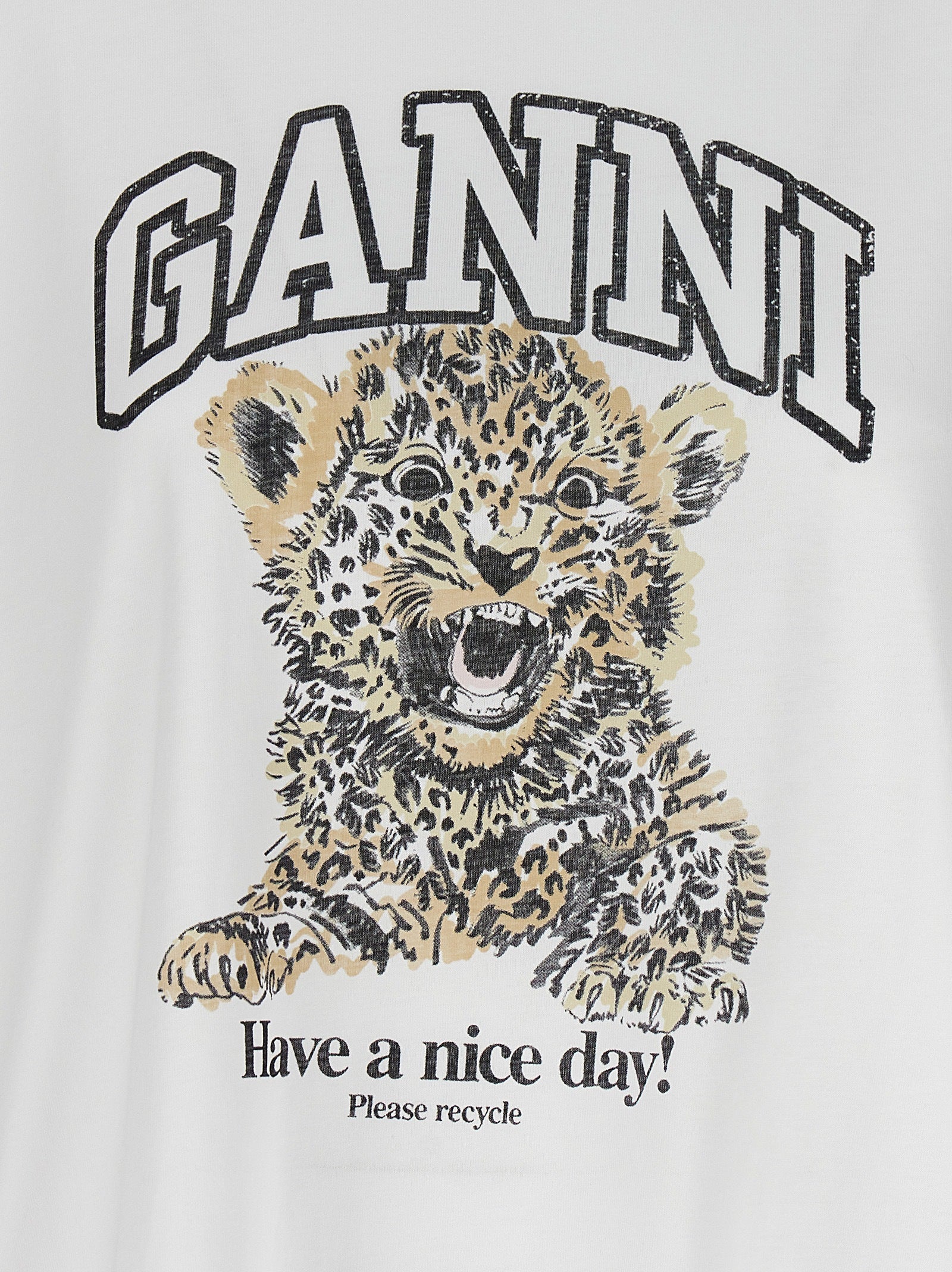 Ganni White Cotton T-Shirt