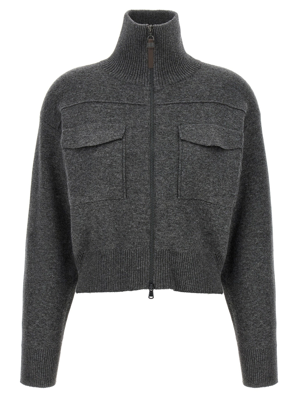 Brunello Cucinelli Gray Cashmere Cardigan