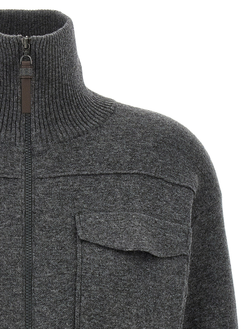 Brunello Cucinelli Gray Cashmere Cardigan