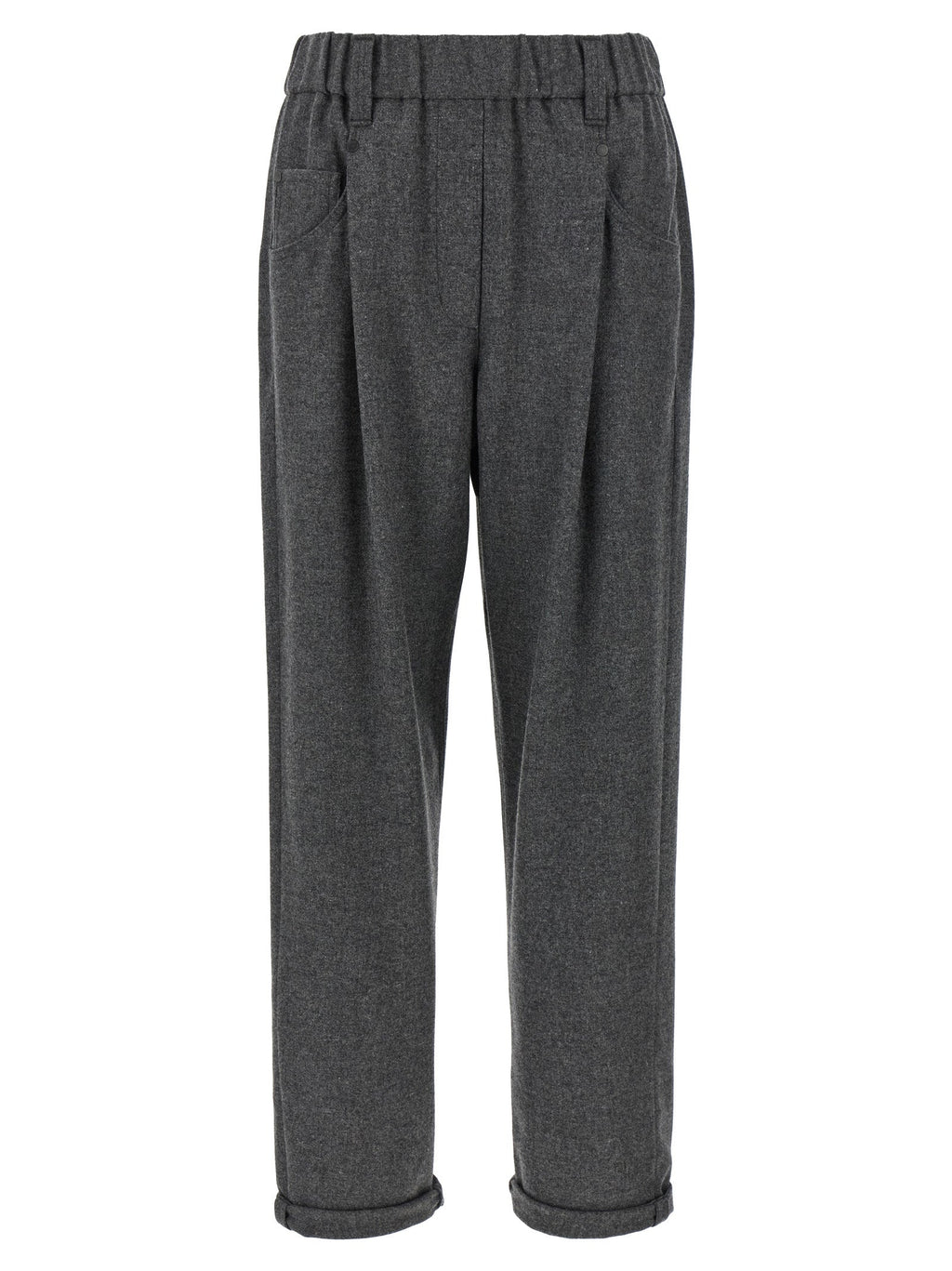 Brunello Cucinelli Gray Virgin Wool Casual Pants