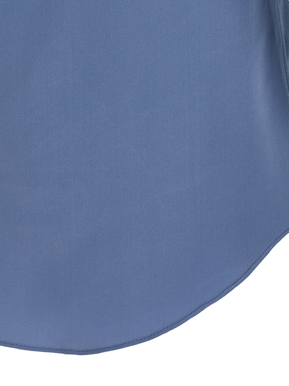 Brunello Cucinelli Blue Silk Sleeveles T-Shirt