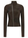 Rick Owens Brown Lamb Leather Leather Jacket