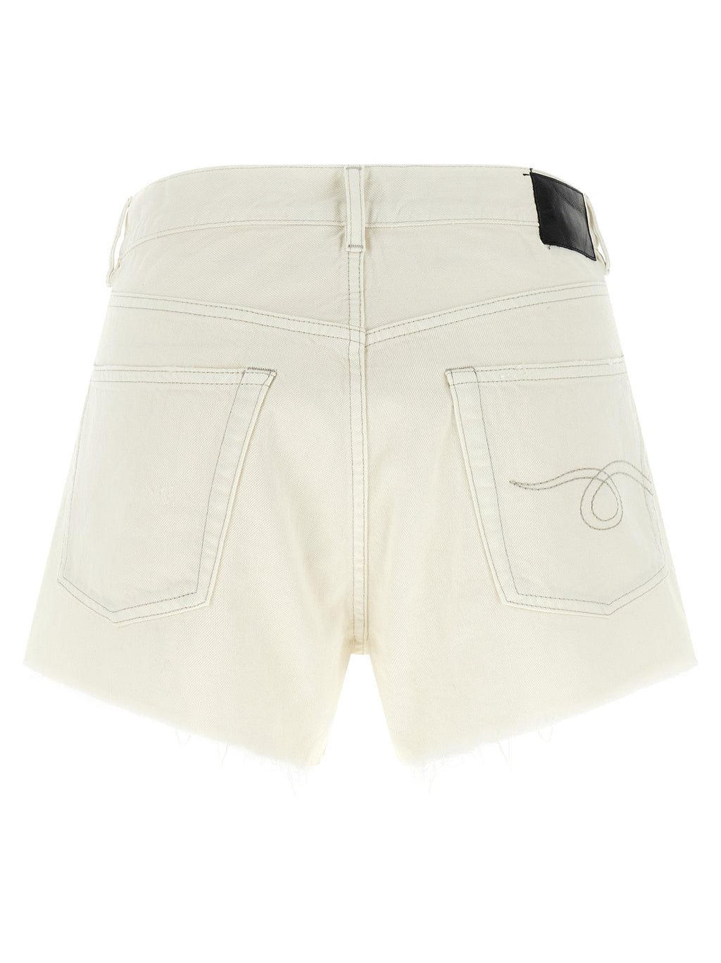R13 White Cotton Bermuda Shorts