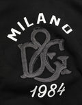 Dolce & Gabbana Black Cotton Milano1984 Print Hoodie Sweater