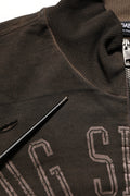 Dolce & Gabbana Brown Logo Print Full Zip Sweatshirt Sweater
