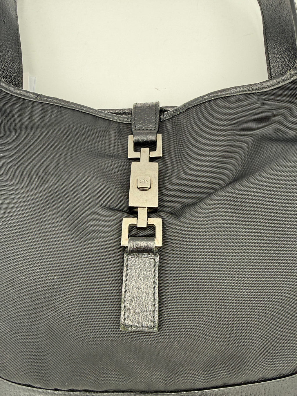 GUCCI JACKIE Leather and Canvas Handbag