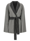Alberta Ferretti Gray Wool Cardigan
