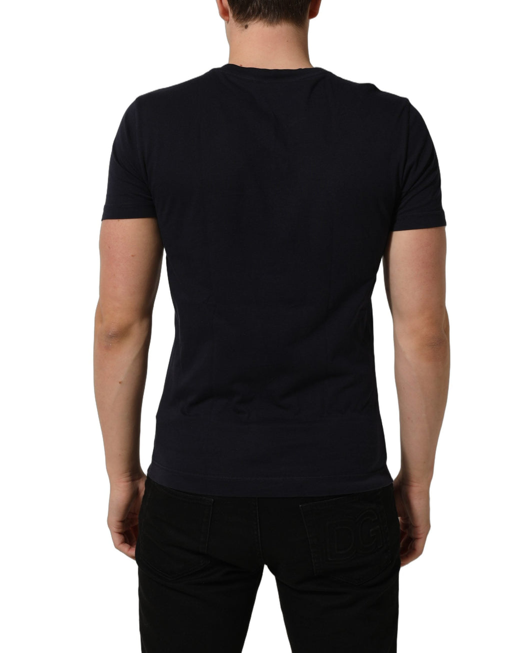 Dolce & Gabbana Black Cotton Short Sleeves Crew Neck T-shirt