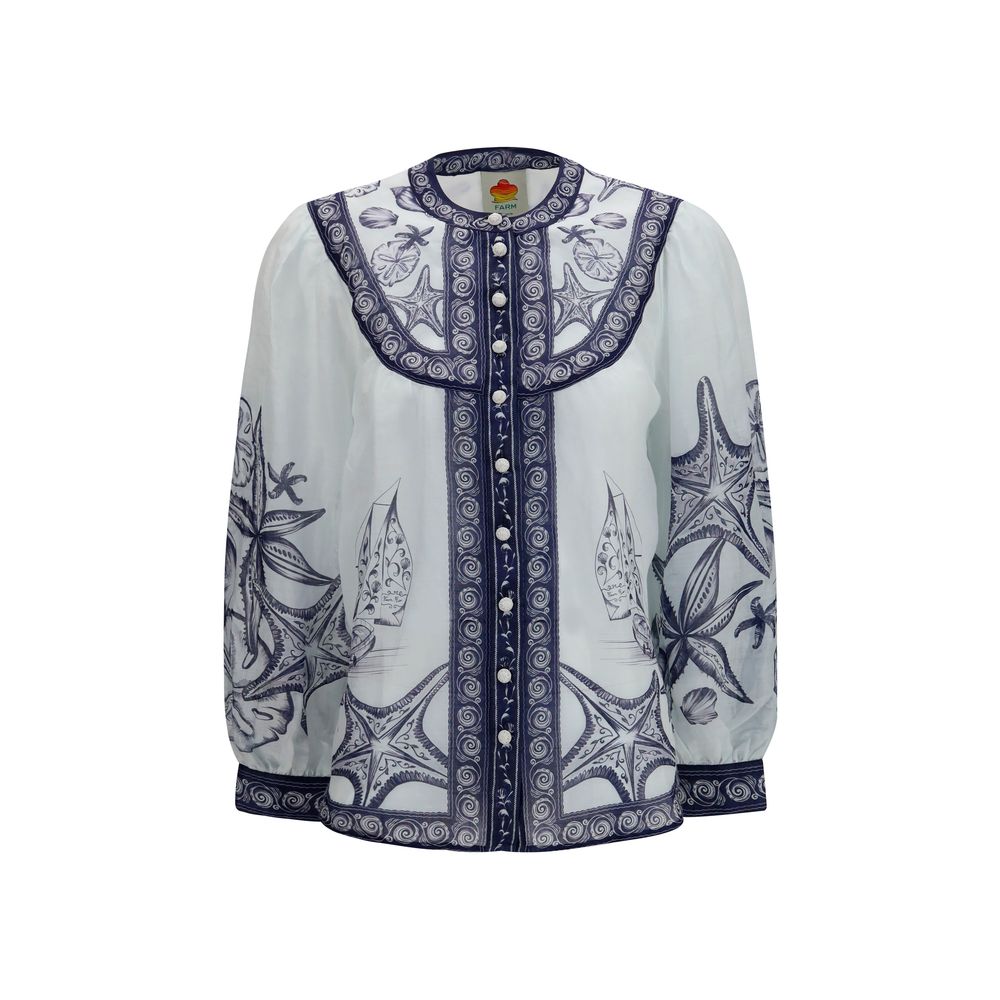 FARM RIO Multicolor Ramie Pattern Shirt