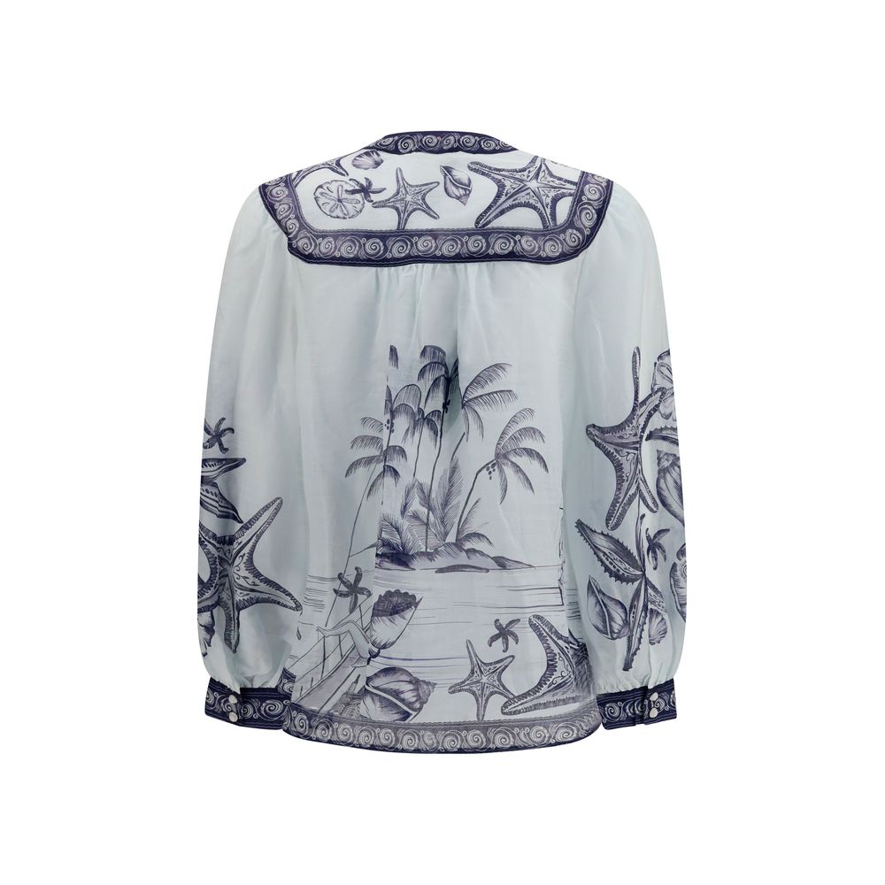FARM RIO Multicolor Ramie Pattern Shirt