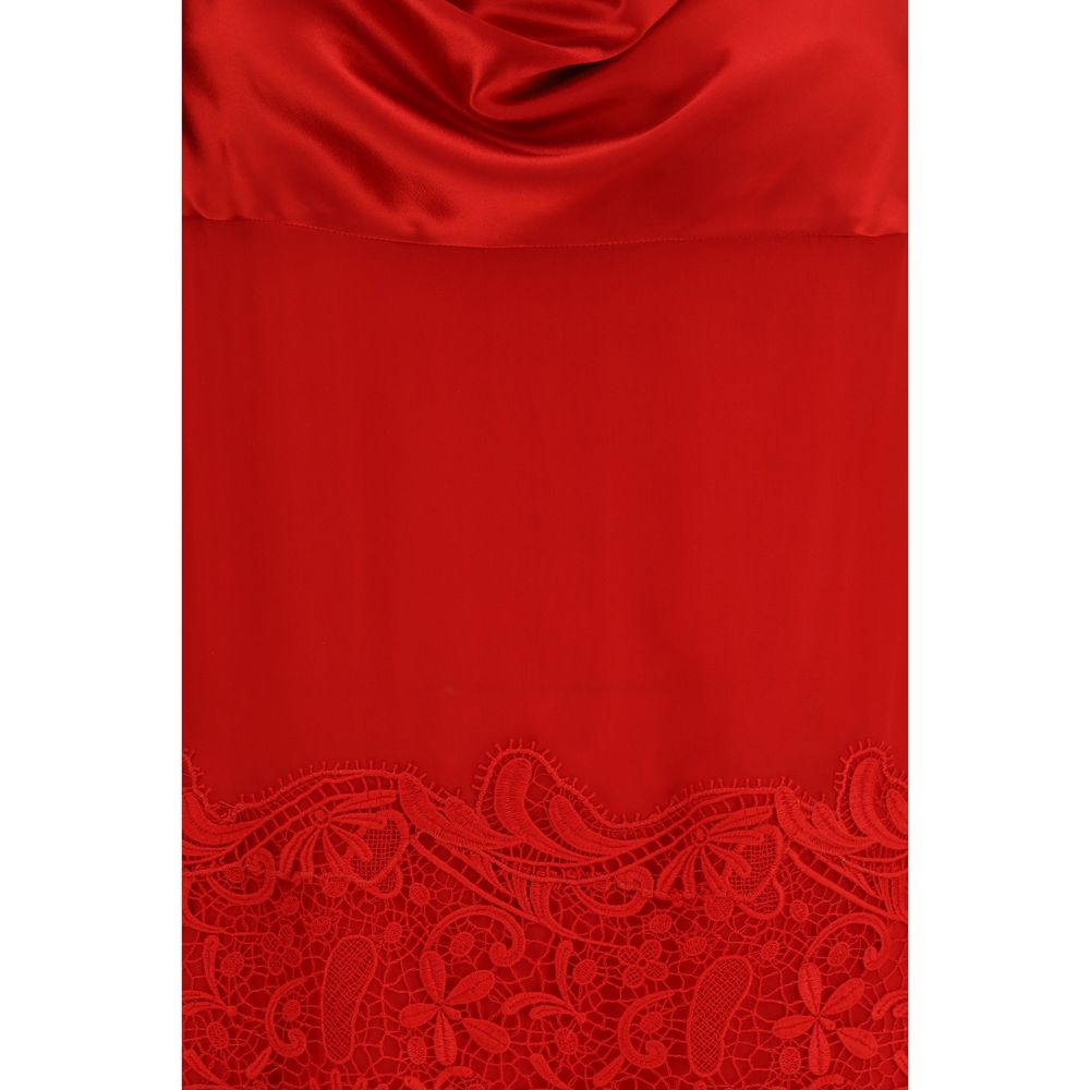 Ferragamo Red Silk Cocktail Dress
