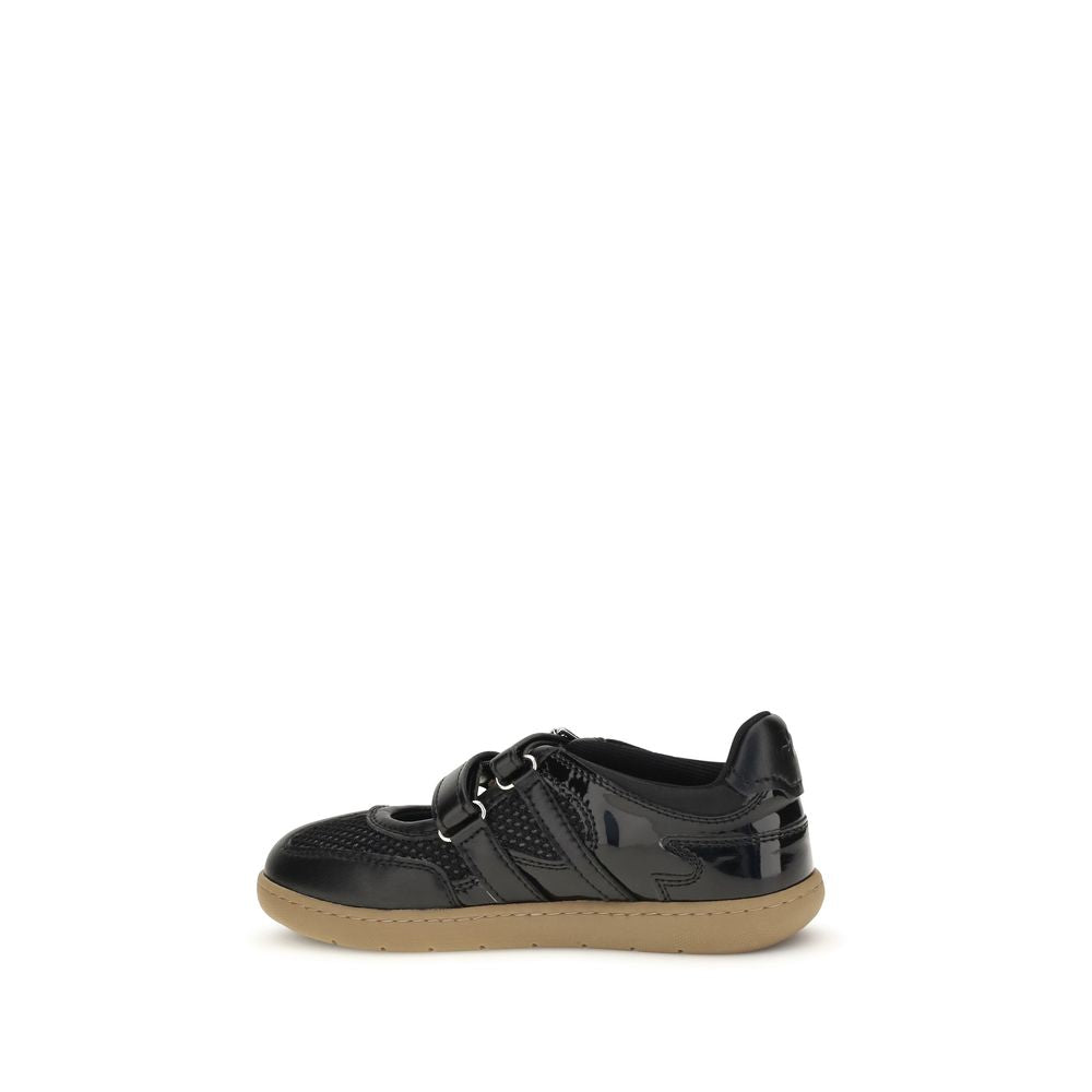 Ganni Black Recycled Leather Ballet Flats