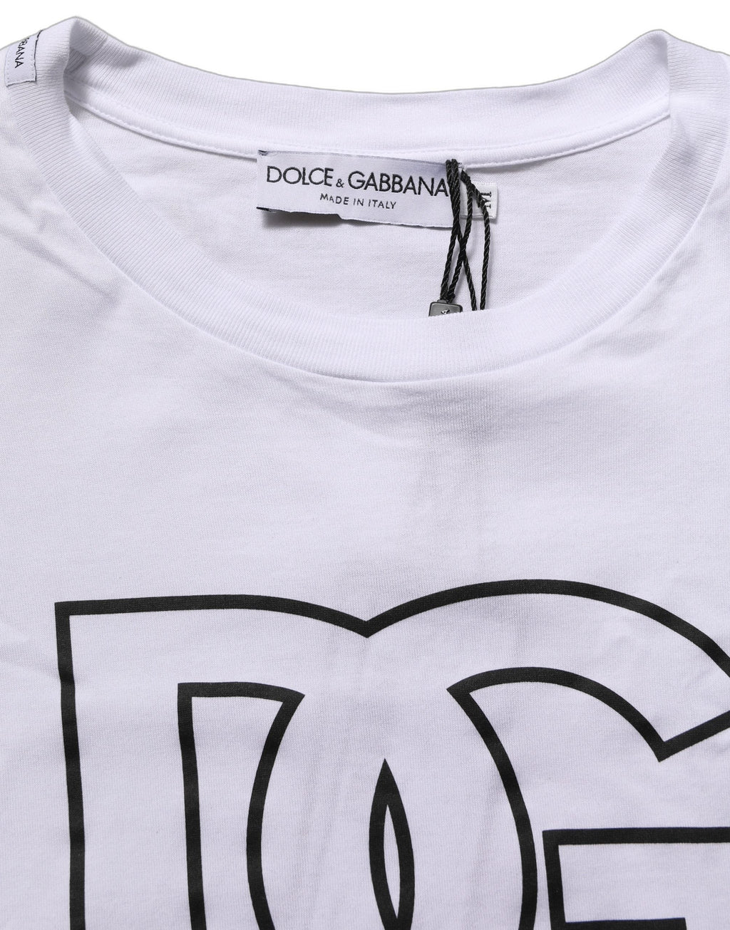 Dolce & Gabbana White DG Logo Print Short Sleeves Men T-shirt