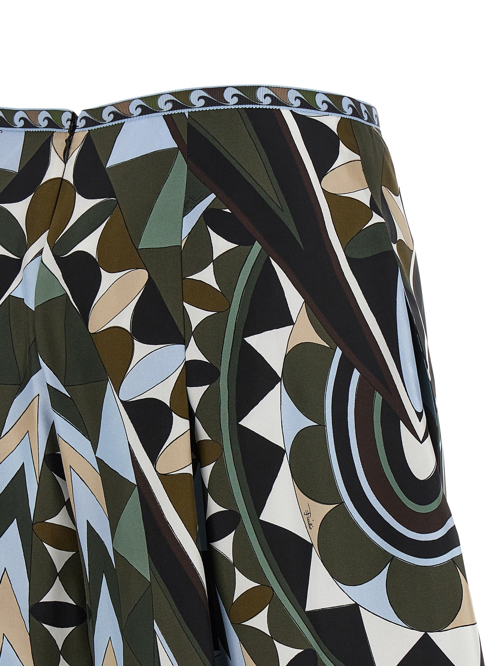 Emilio Pucci Multicolor Silk Midi Skirt